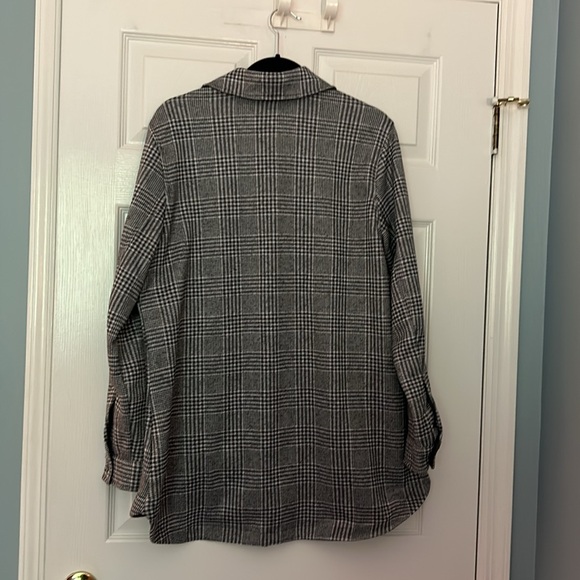 NWOT Lands’ End Glen Plaid Sweater Fleece Shirt Jacket - Picture 3 of 12